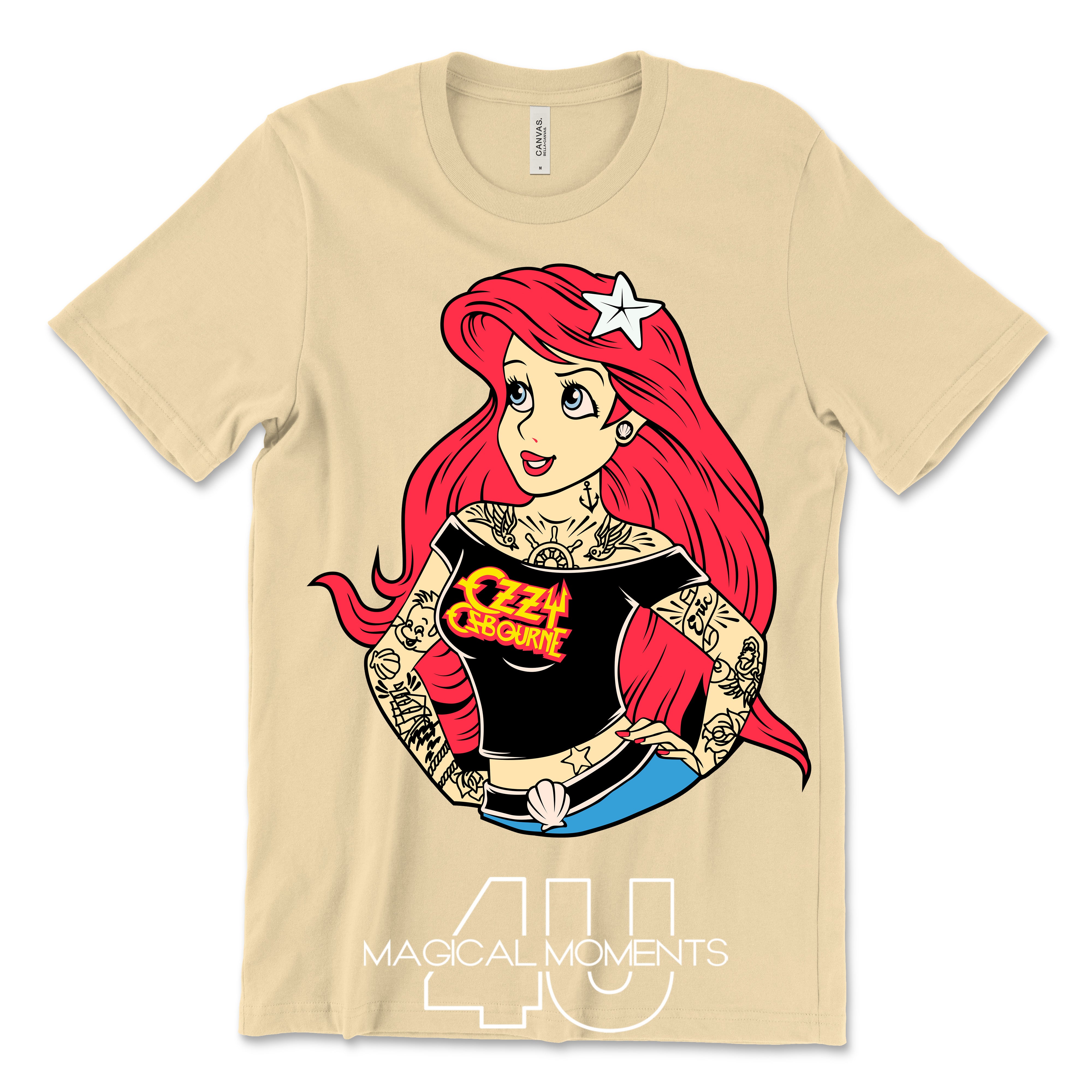 The Little Mermaid T-Shirt Design, Ariel Funky Princess, Ariel Rock, Digital Download PNG File