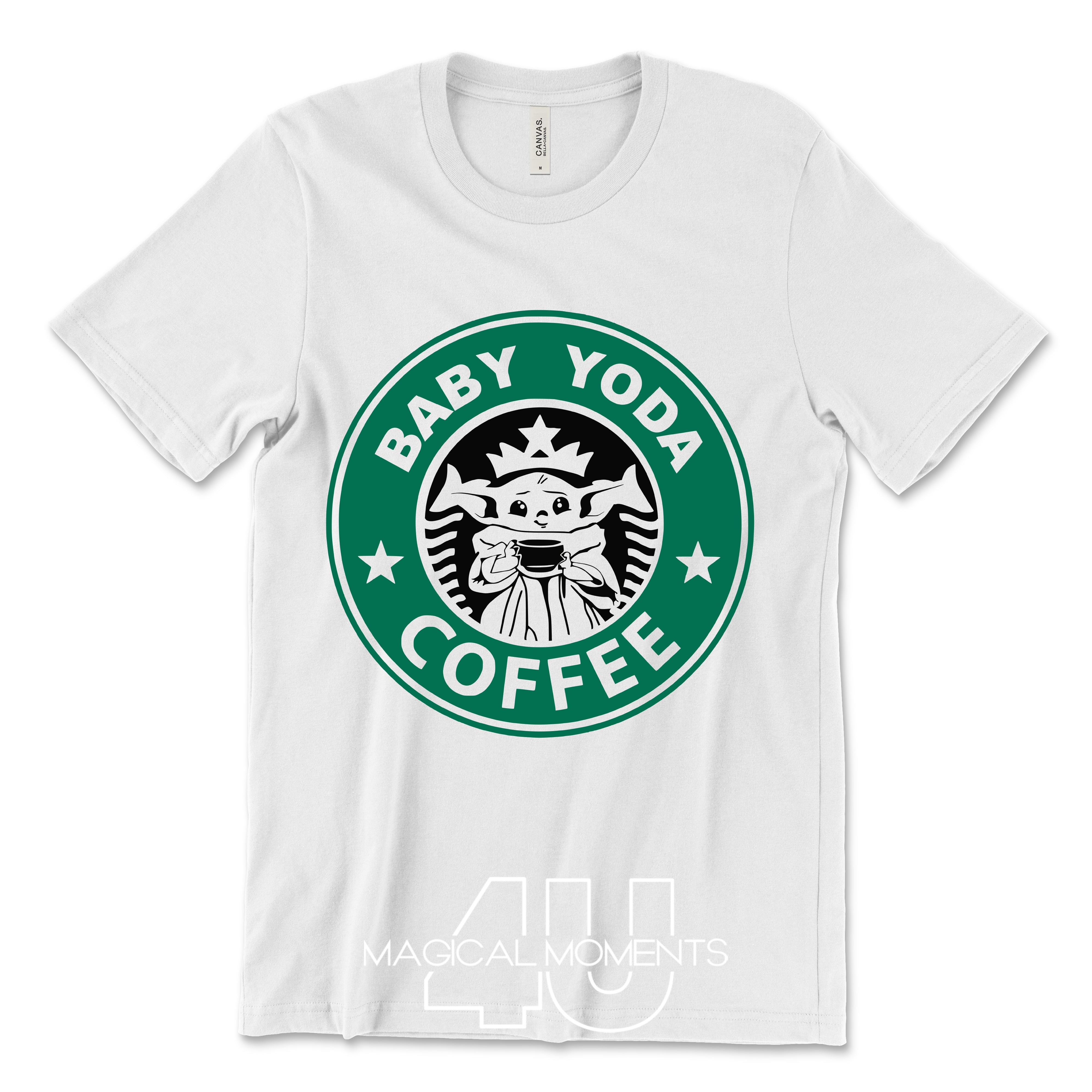 Baby Yoda Coffee T-Shirt Design, Digital Download PNG File