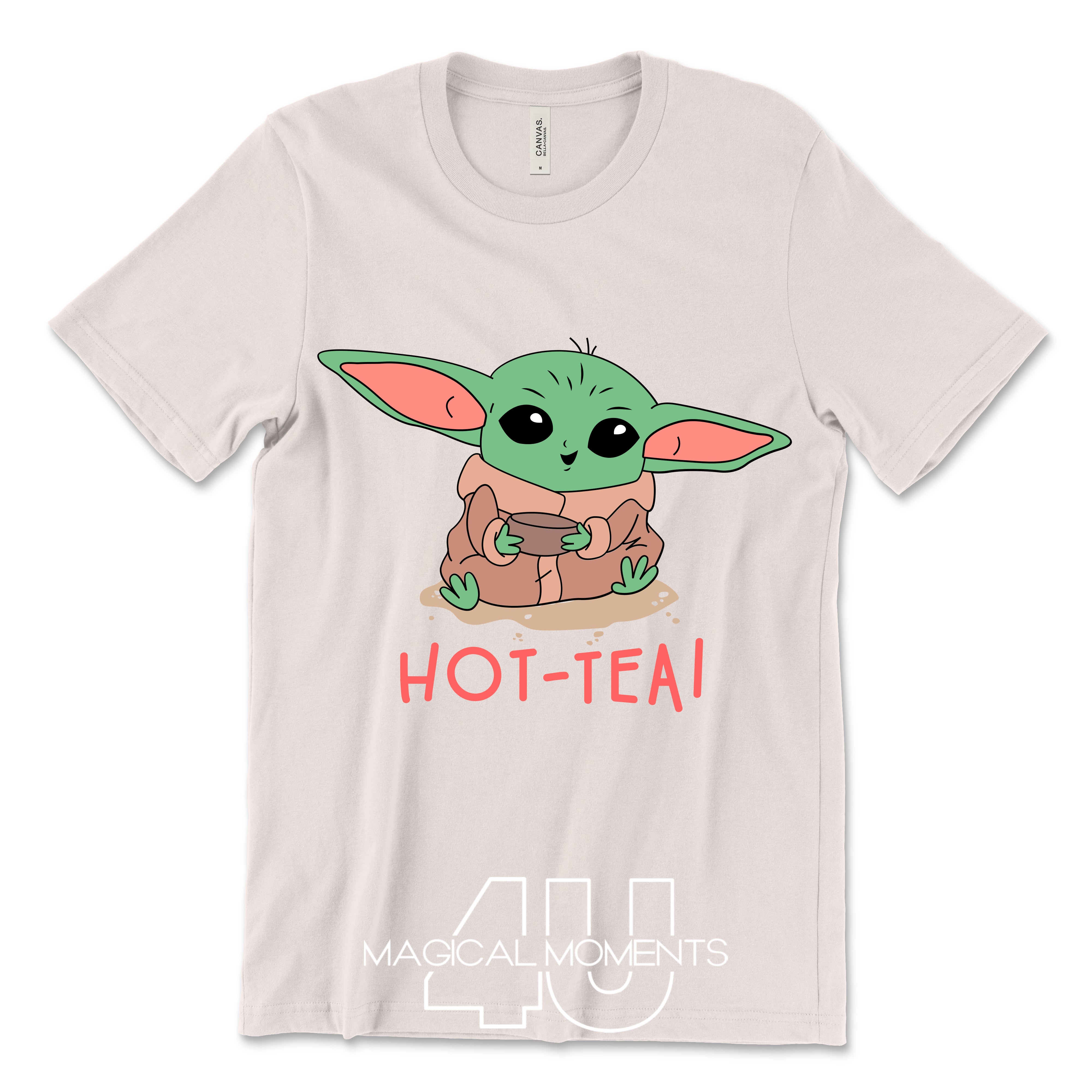 Baby Yoda Hot Tea T-Shirt Design, Digital Download PNG File