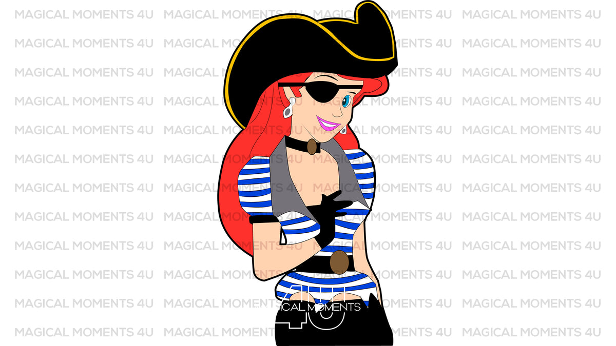 Disney Princess, Little Mermaid SVG, Ariel Pirate SVG File, Digital Download, PNG, JPG, DXF