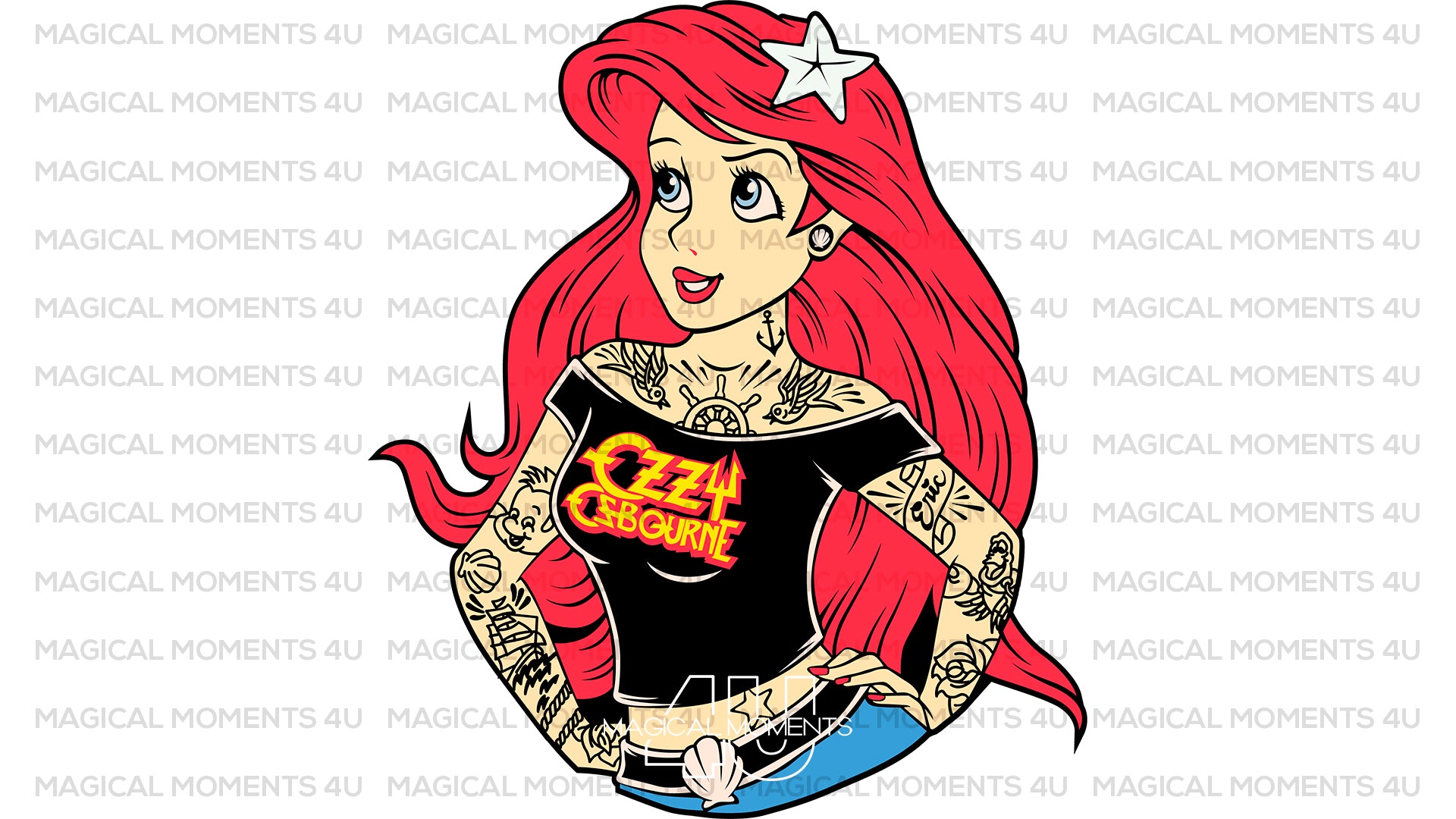 Disney Princess, Little Mermaid SVG, Ariel Rock SVG File, Digital Download, PNG, JPG, DXF