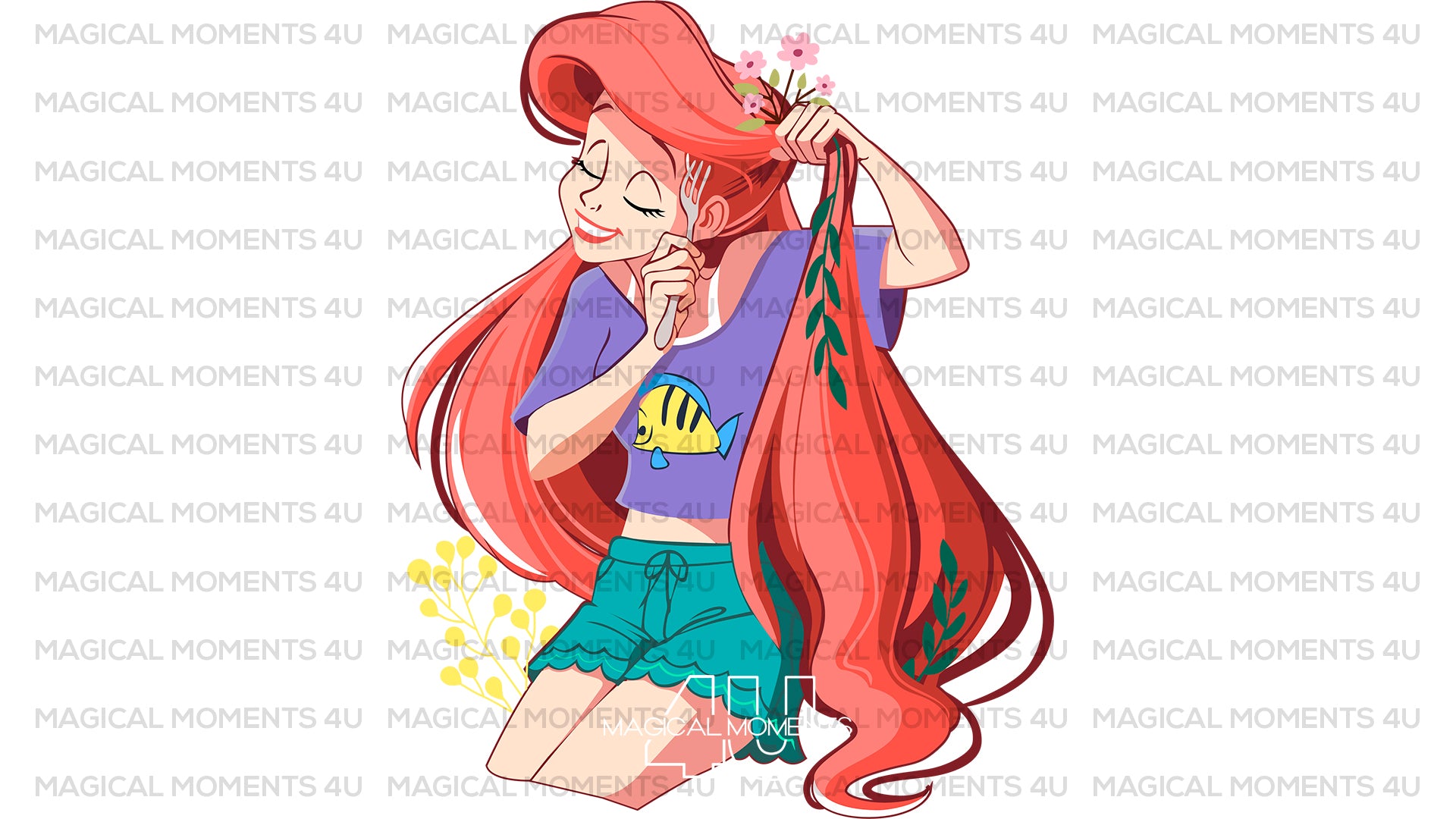 Disney Princess, Little Mermaid Hair SVG, Ariel SVG File, Digital Download, PNG, JPG, DXF