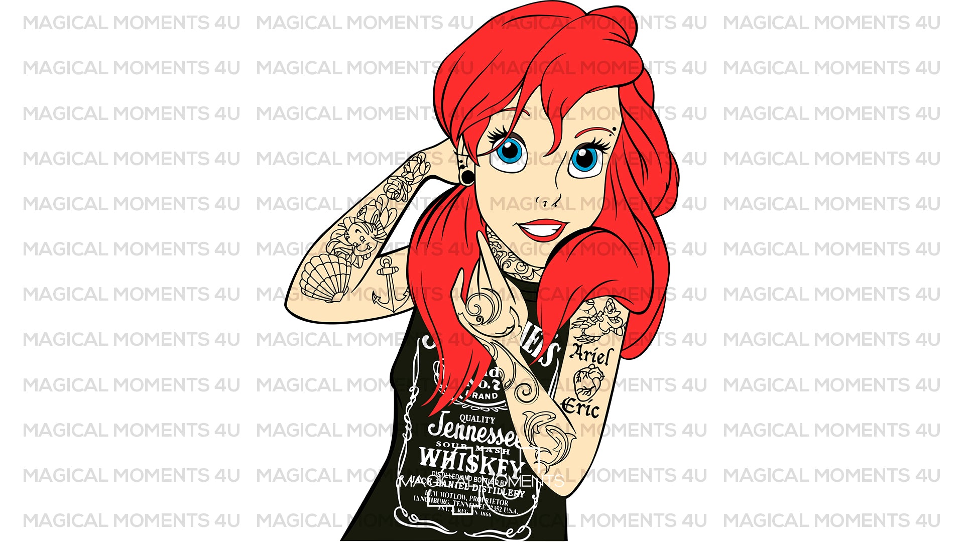 Disney Princess, Little Mermaid SVG, Ariel Punk SVG File, Digital Download, PNG, JPG, DXF