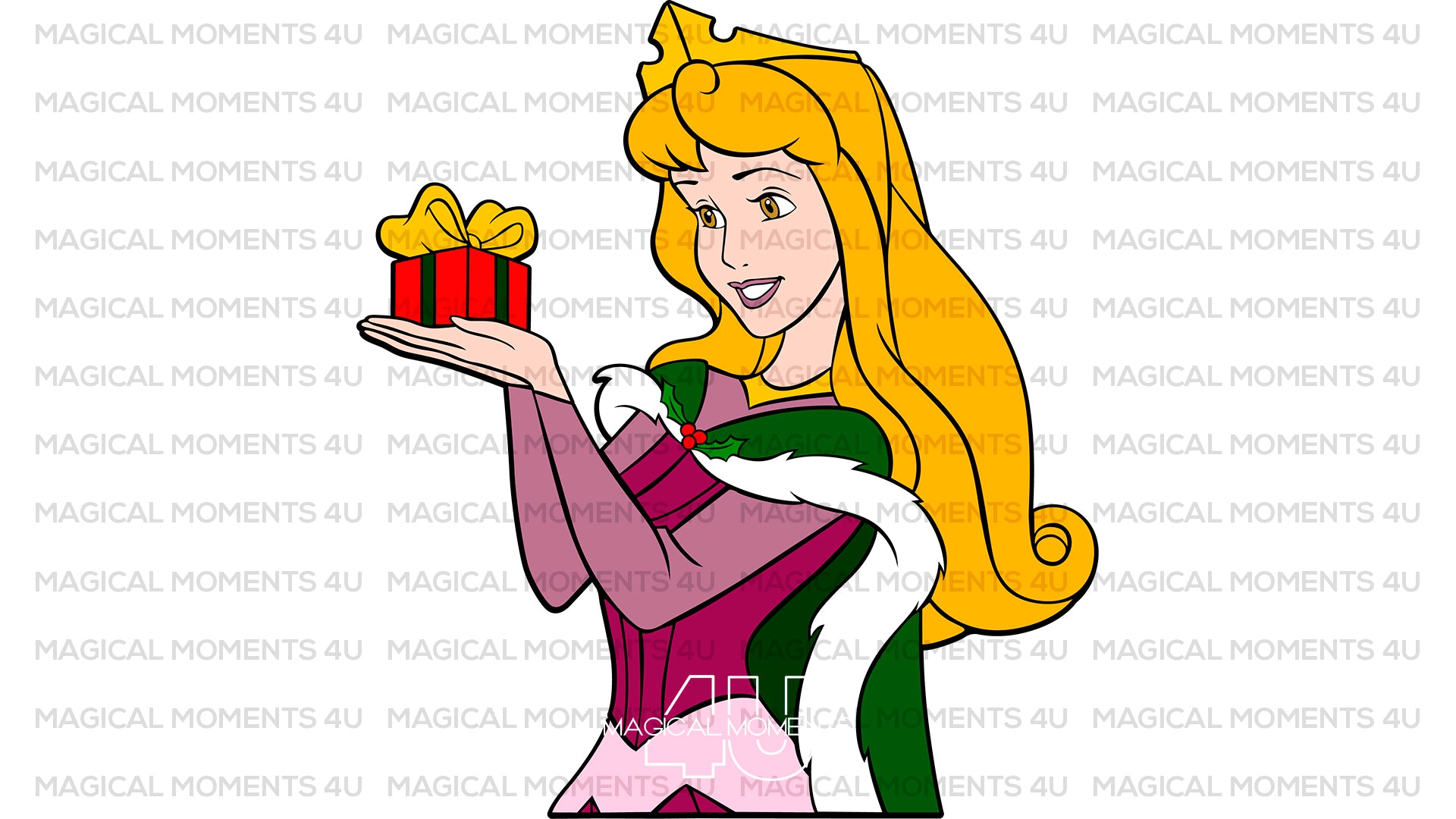 Disney Princess, Aurora Christmas SVG File, Digital Download, PNG, JPG, DXF