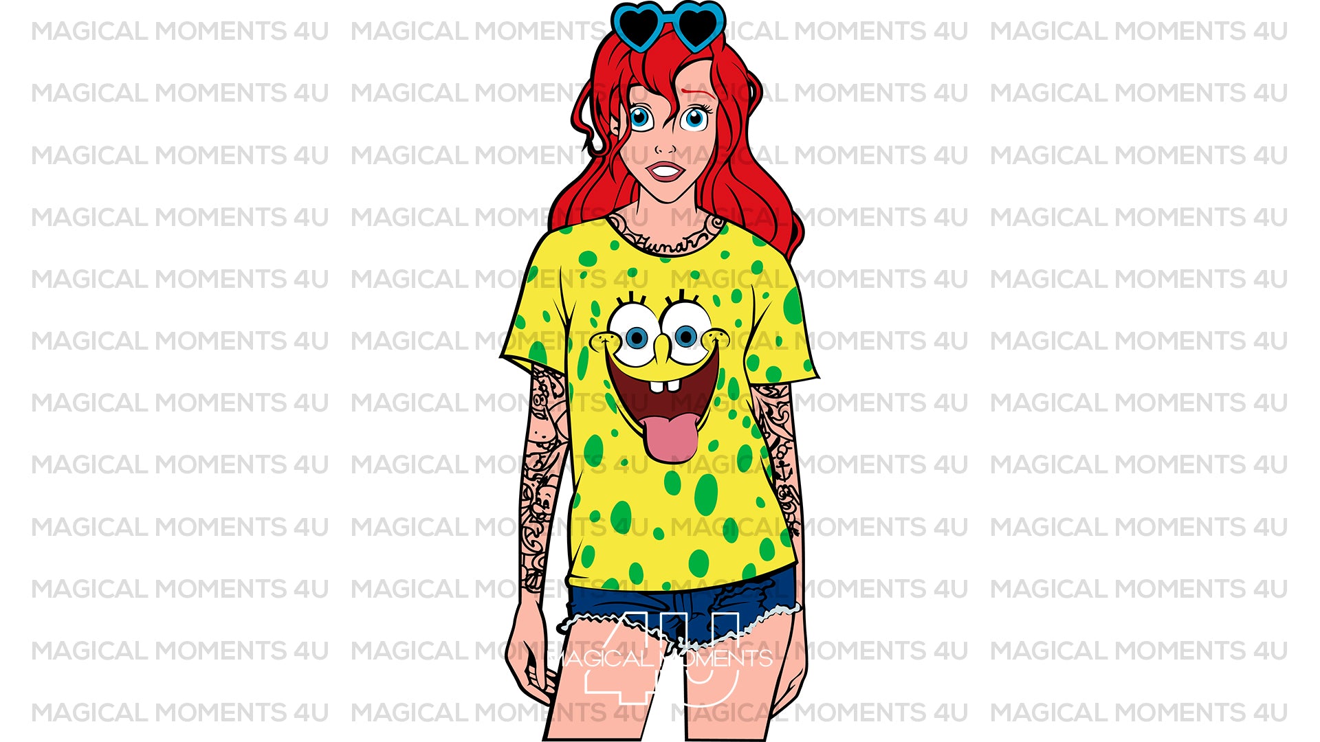 Disney Princess, Little Mermaid SVG, Ariel And Bob Squarepants SVG File, Digital Download, PNG, JPG, DXF