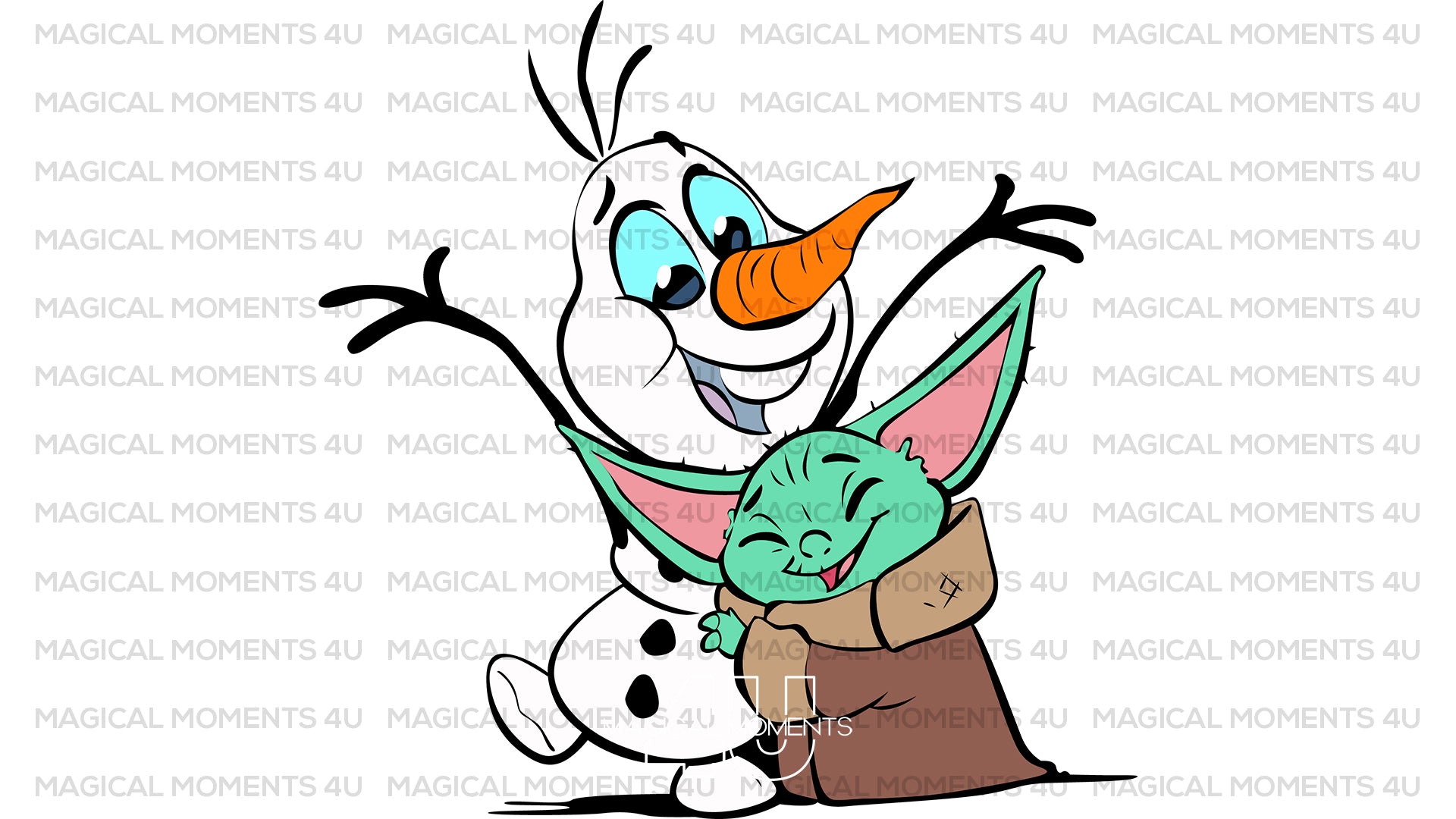 Star Wars Grogu SVG, Baby Yoda And Olaf SVG File, Digital Download, PNG, JPG, DXF